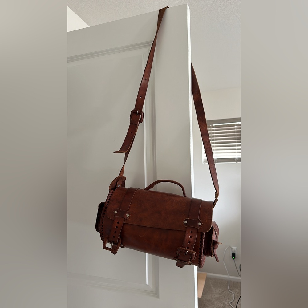 Brown leather bag